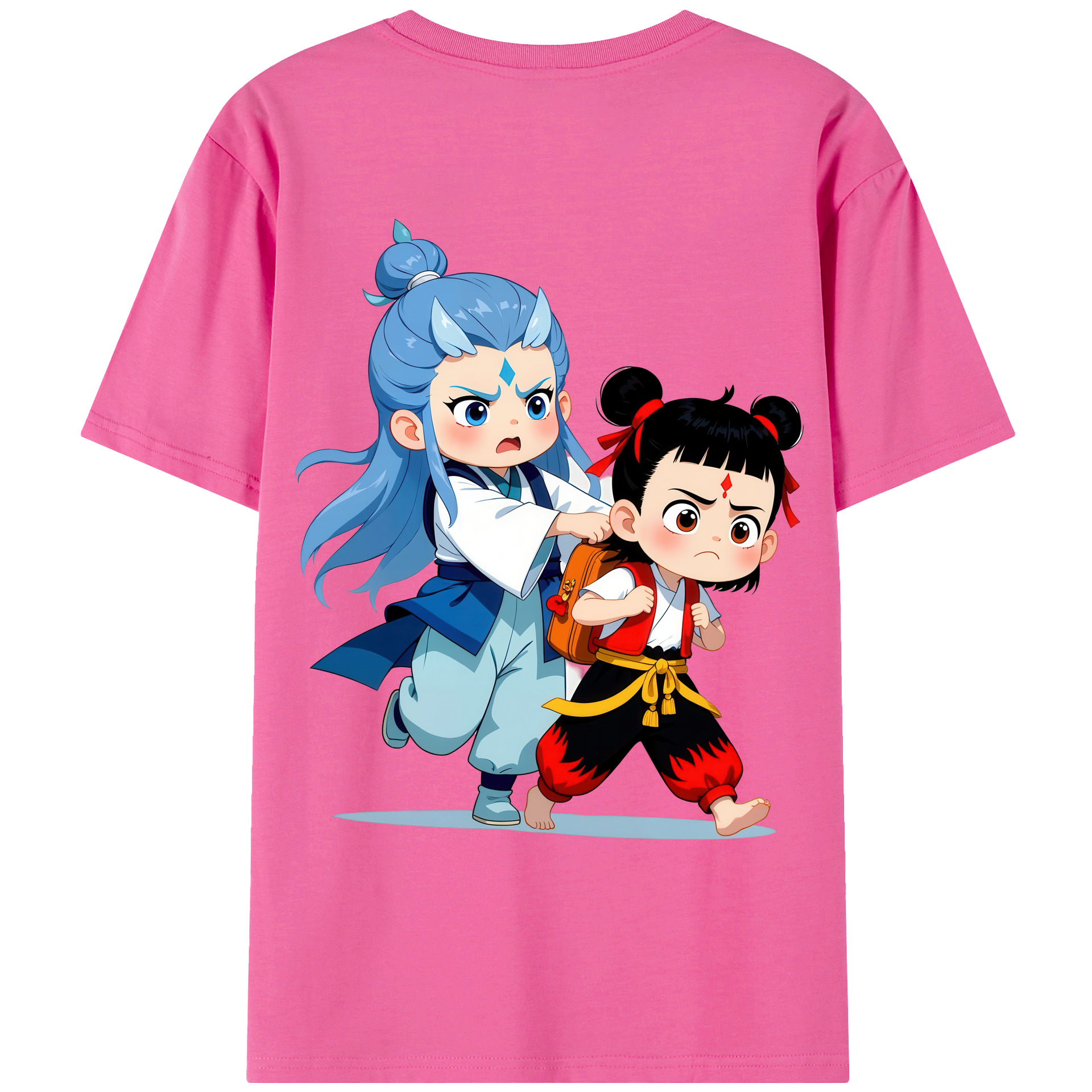 （画像用） Ne Zha 2 ナタ 魔童の大暴れ レディース半袖Tシャツ(バックプリント)